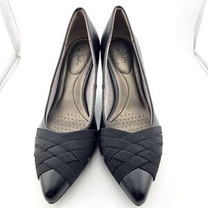 Stylish Black Women's Shoes Life Stride Black Woven Heels